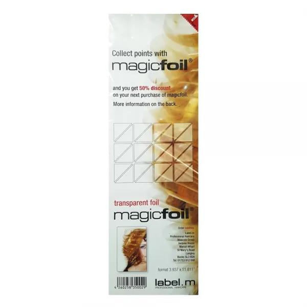 Label.m Magic Foil Refill 10x30 cm permatoma folija plaukų dažymui, 500 vnt.